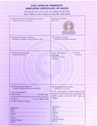 Simplified Certificate of Origin